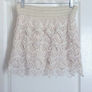 American Rag Crochet Style Tiered Mini Skirt